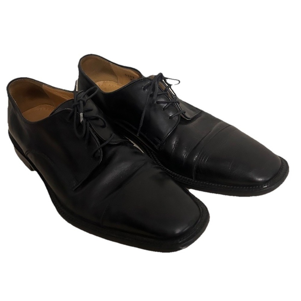 FOLIO NEW YORK Men's Size 10.5M Black leather Shoes Made In Italy -JKL-1-C
